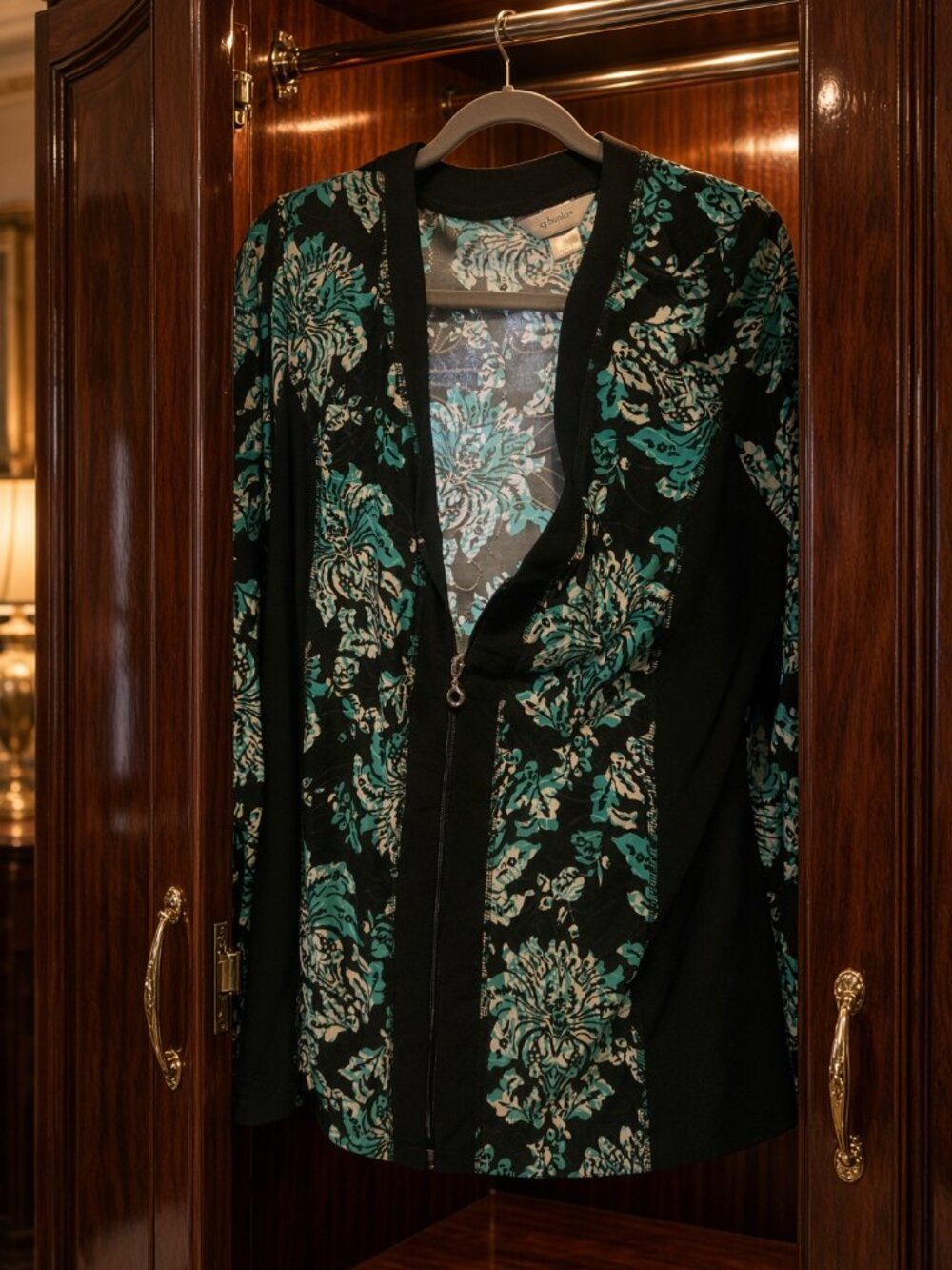 cj banks 1X Floral Zip-Up Cardigan